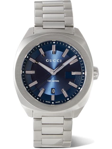 gucci watch 142.3 quartz blue dial|Steel GG2570 Watch, 41mm .